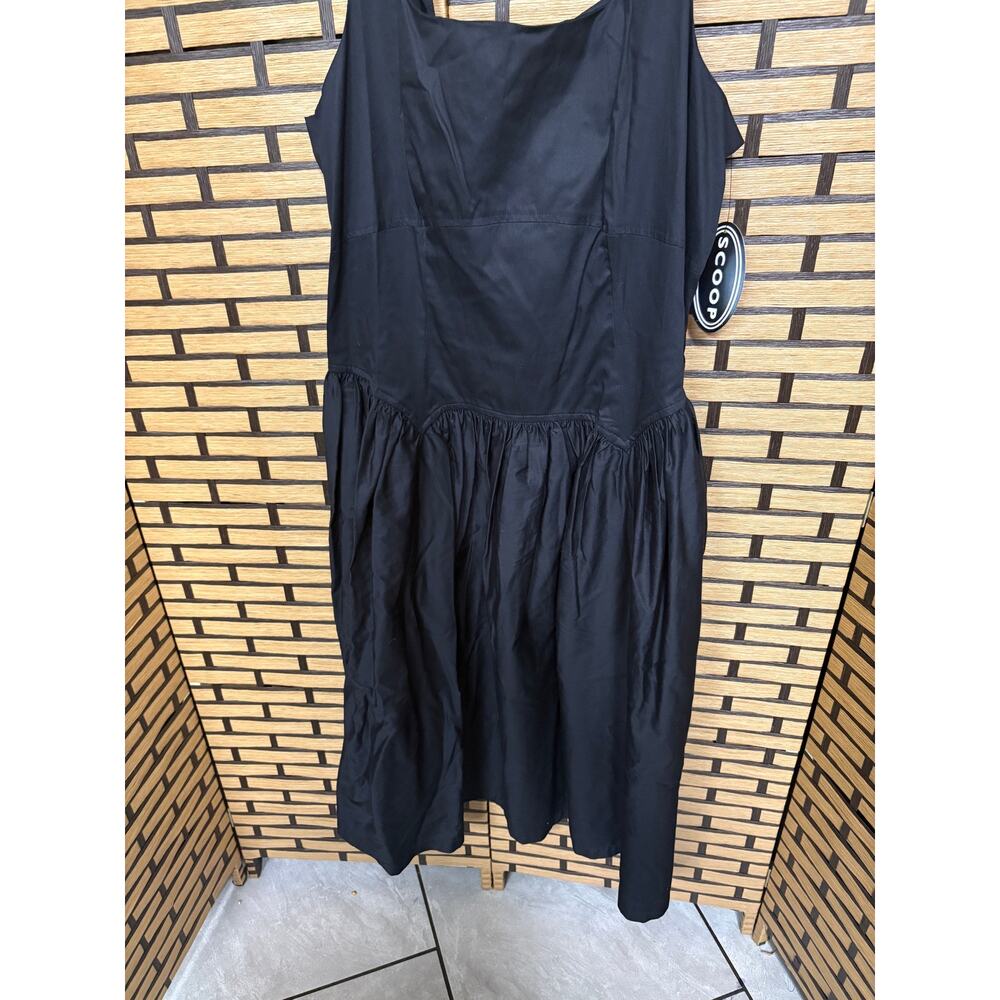 Scoop Black Drop Waist Midi Dress Size Medium - Picture 3 of 9
